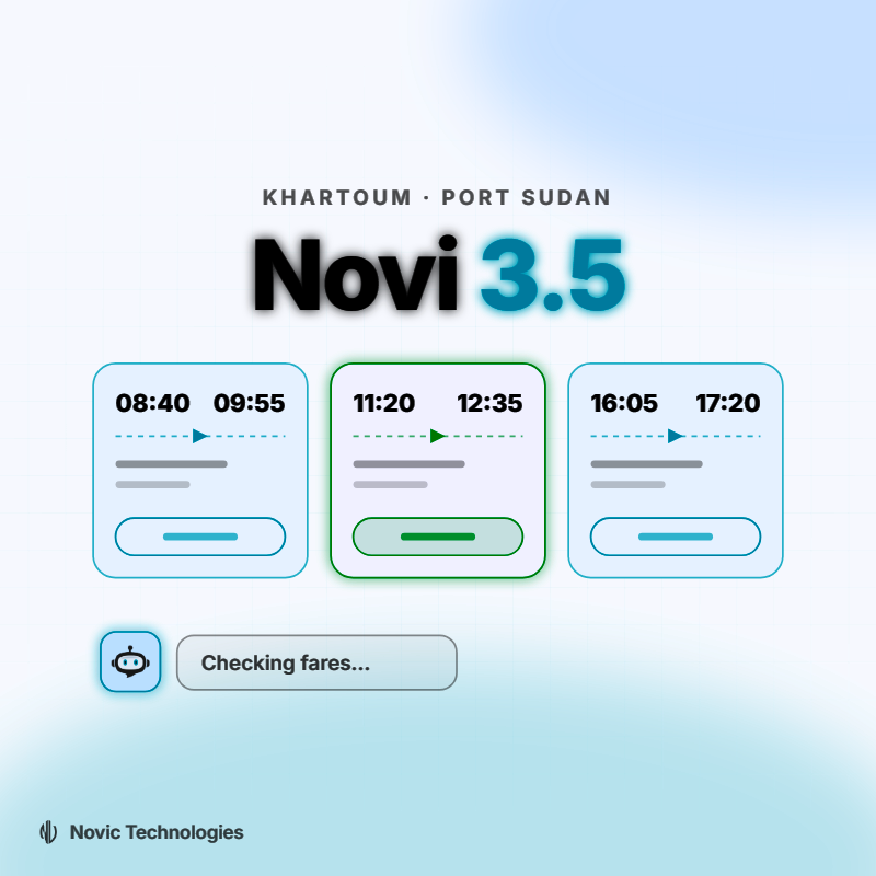 Novi 3.5: Live Tarco and Badr Fares on Sudan Routes